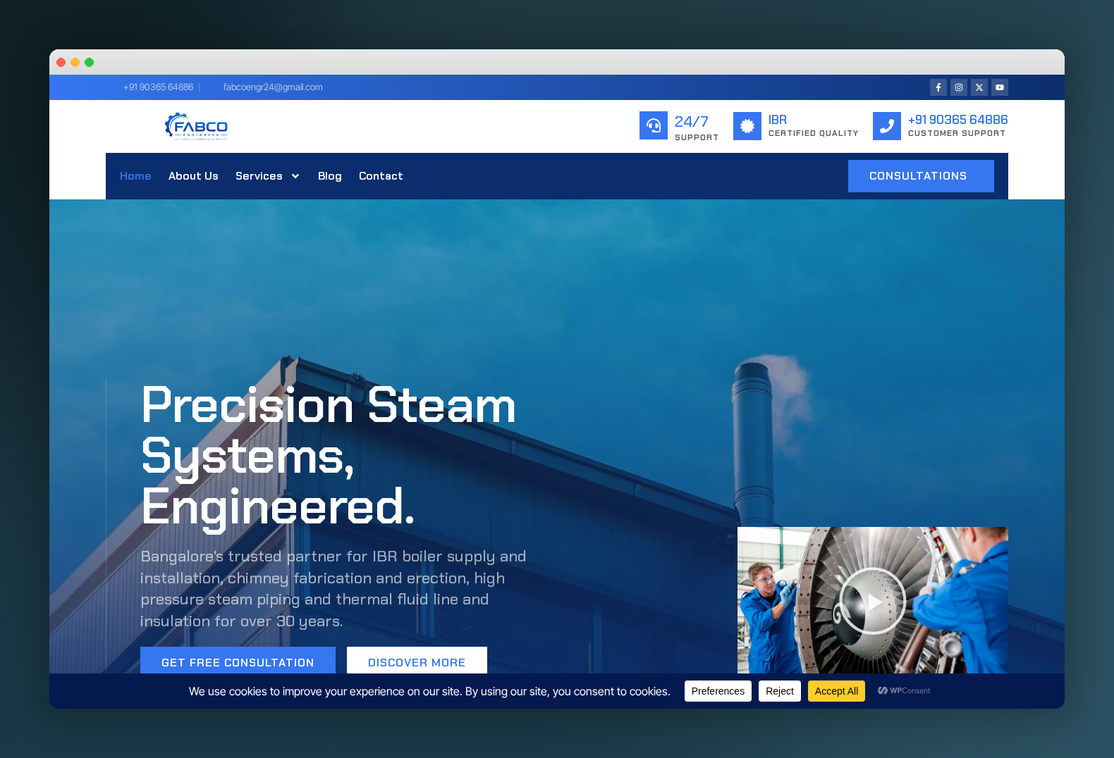 FABCO Engineers, Corporate site for an industrial engineering firm