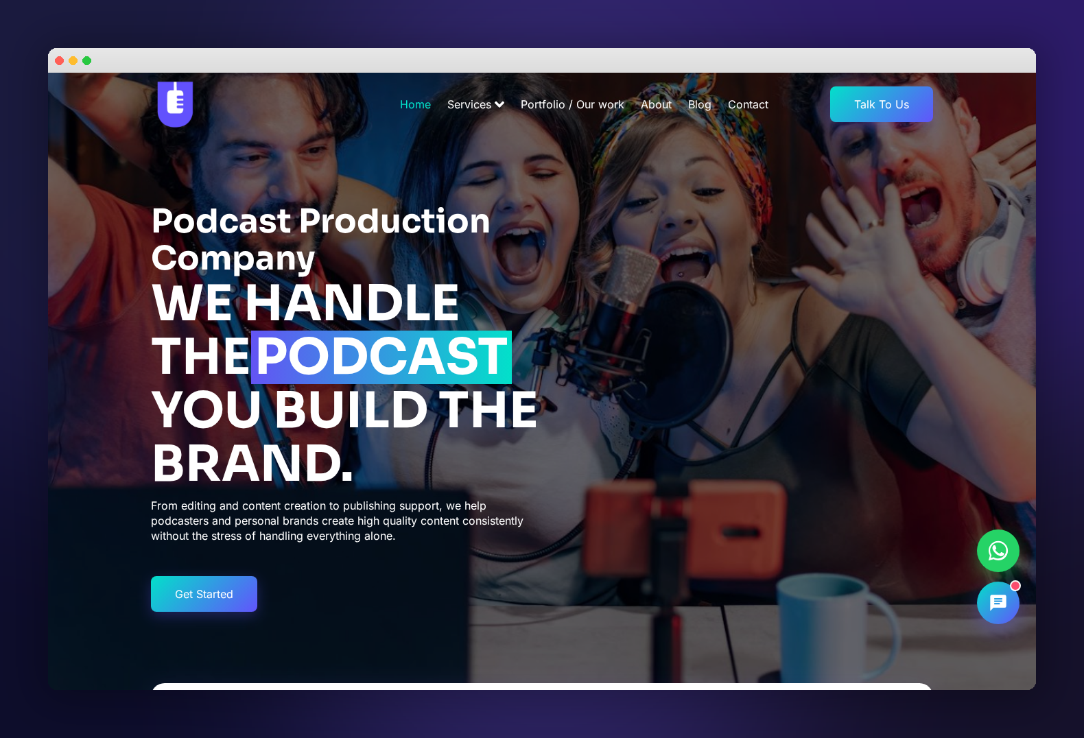 Usharo Media, Website for a podcast production studio